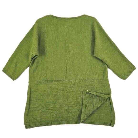 Soft Surroundings ~Woman Size PS/PM Petite~ Green 3/4 Sleeve Pullover Knit Tunic - Picture 3 of 14